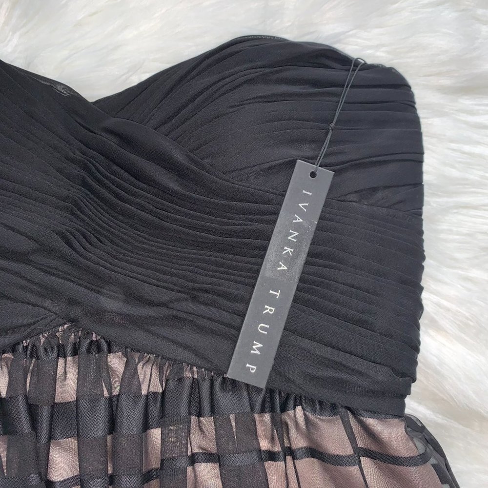 NWT IVANKA TRUMP Sleeveless Blk/Nude Chiffon Gown - Picture 9 of 9